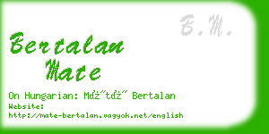 bertalan mate business card